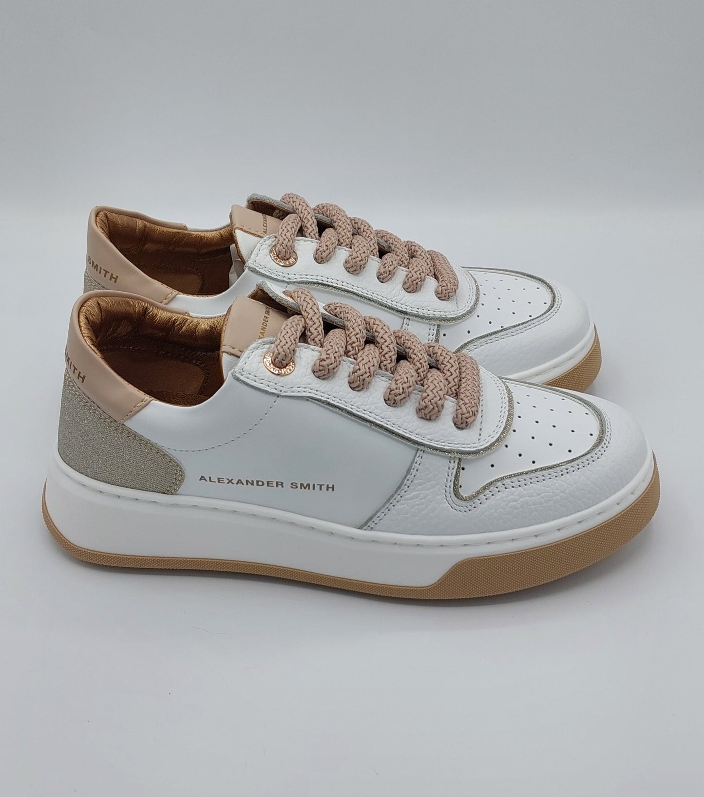 Sneakers Alexander Smith pelle bianca con lacci in cordino
