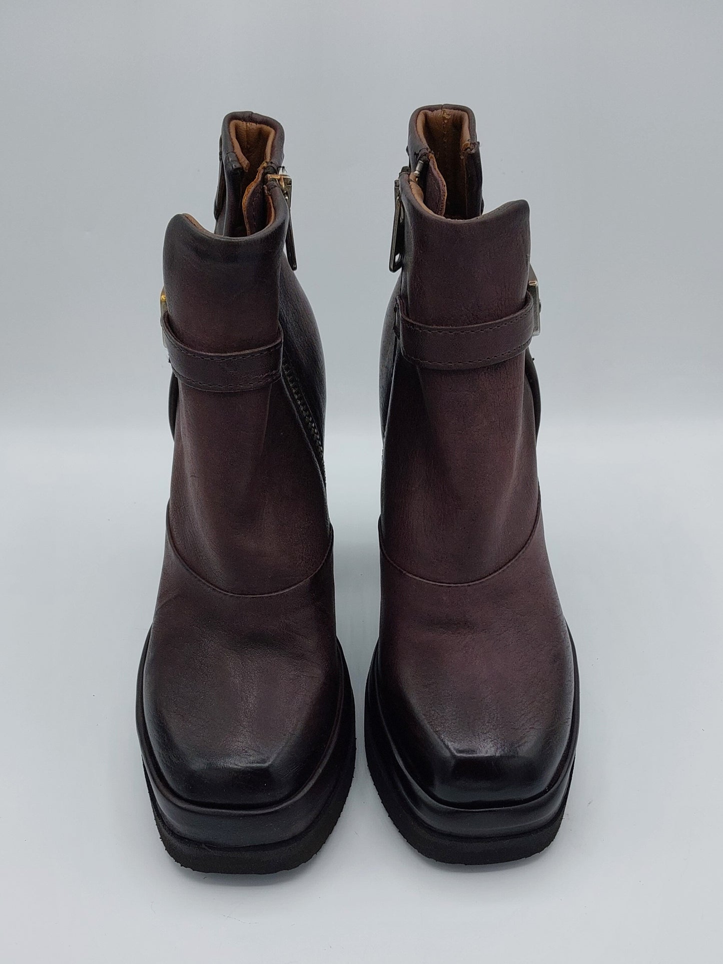 A.S.98 stivaletto in pelle bordeaux