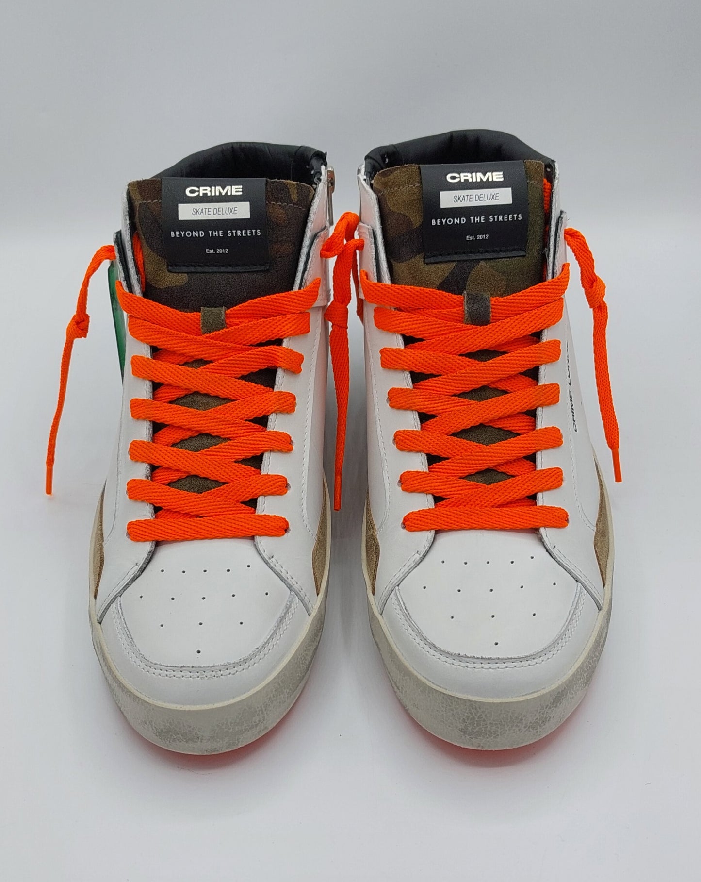 Crime London Sneakers alta in pelle bianca