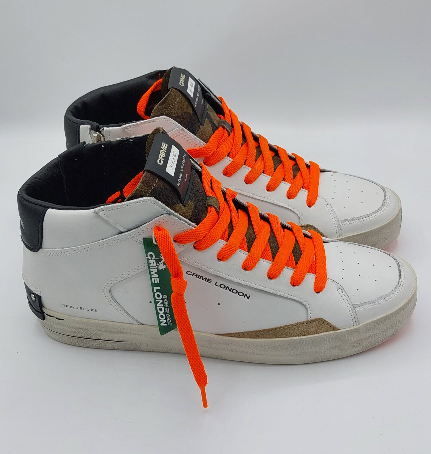 Crime London Sneakers alta in pelle bianca