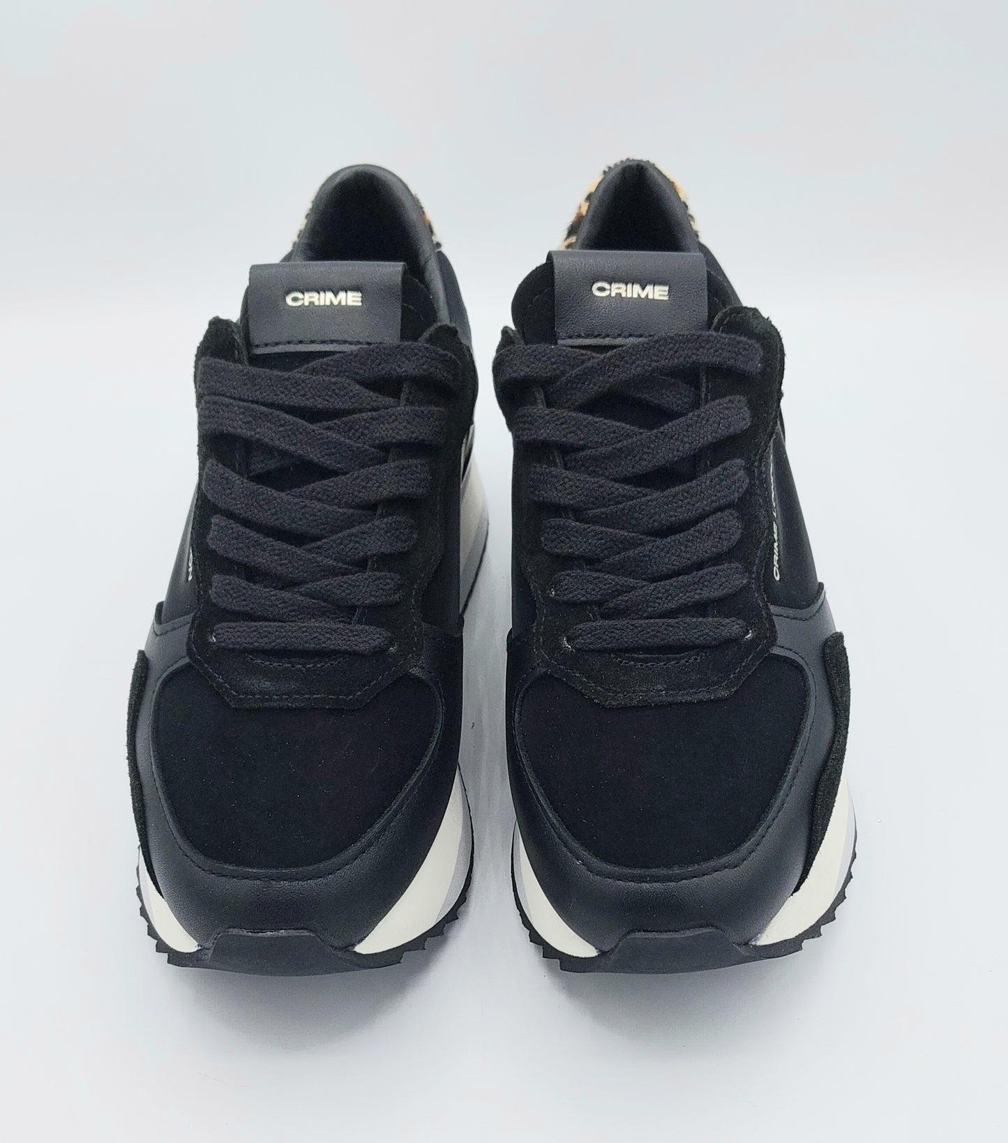 Crime London Baskets femme noires avec plateforme
