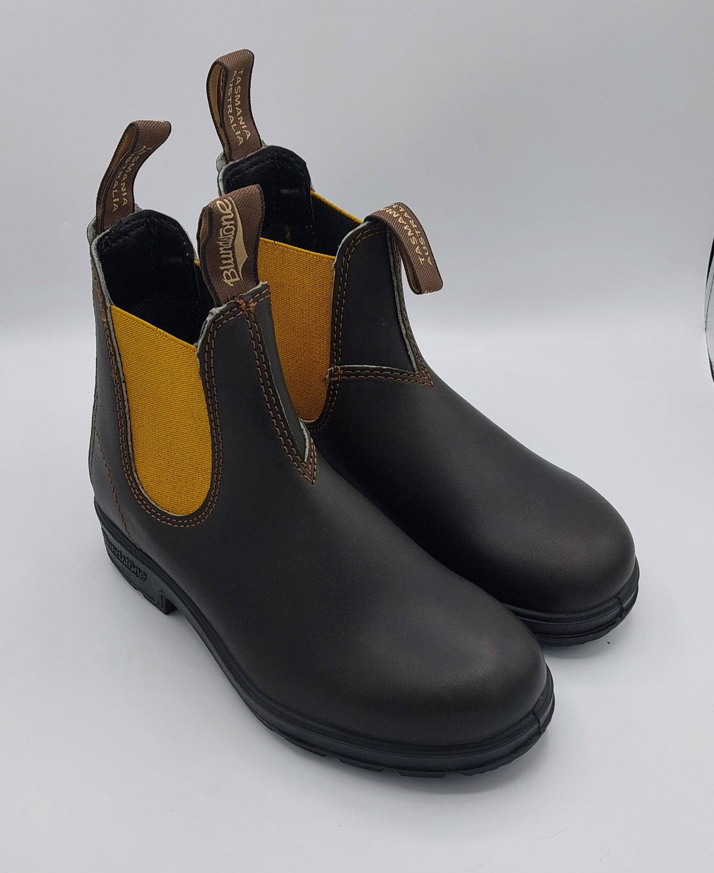 Blundstone donna uomo marrone elastico giallo