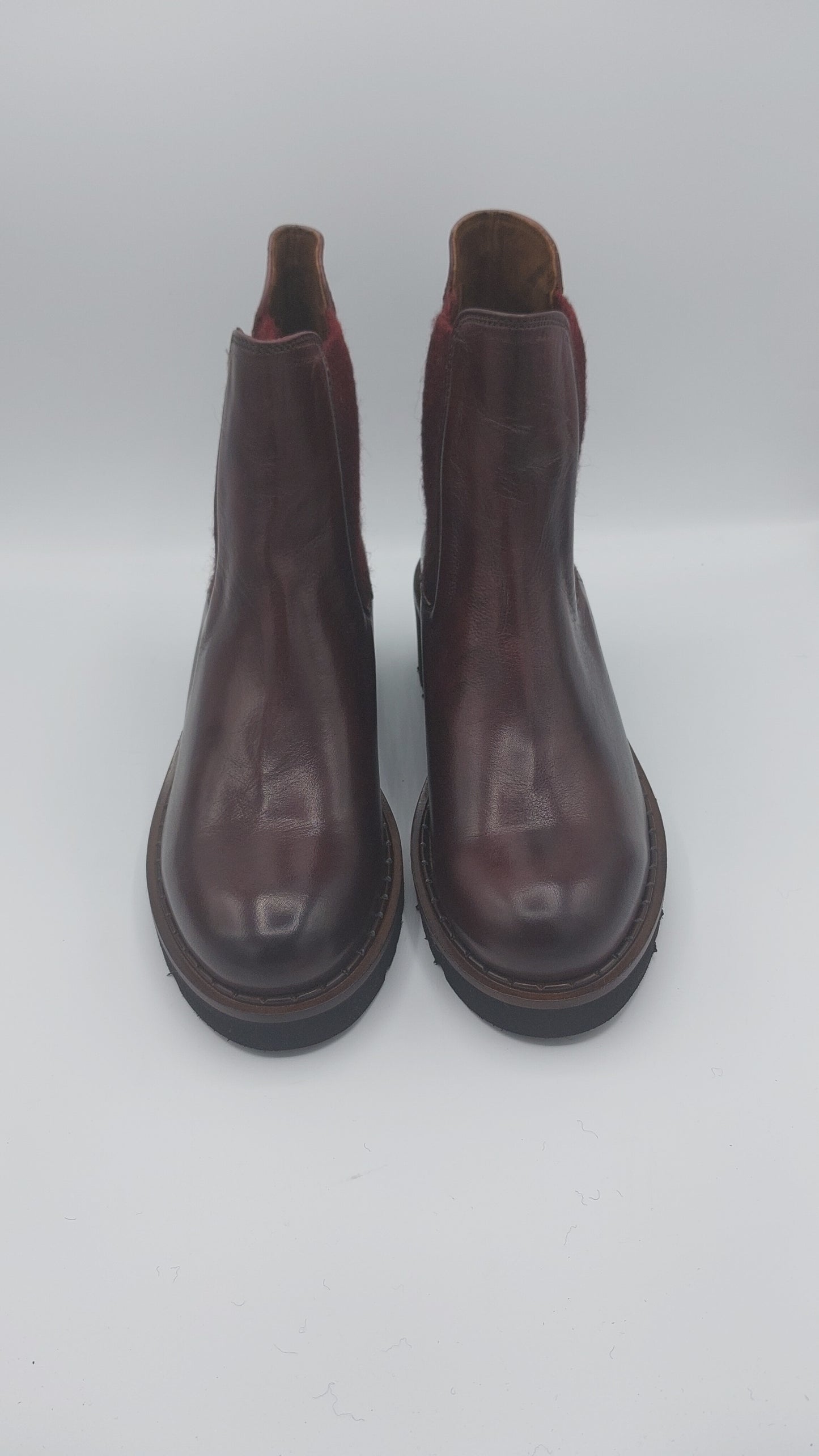 Calpierre stivaletto in pelle bordeaux