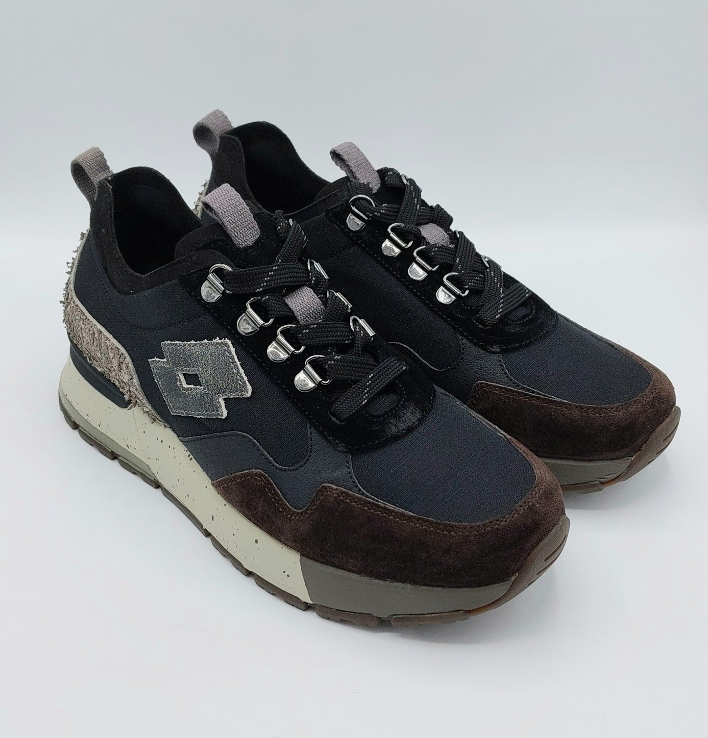 Baskets homme Lotto noires et marron