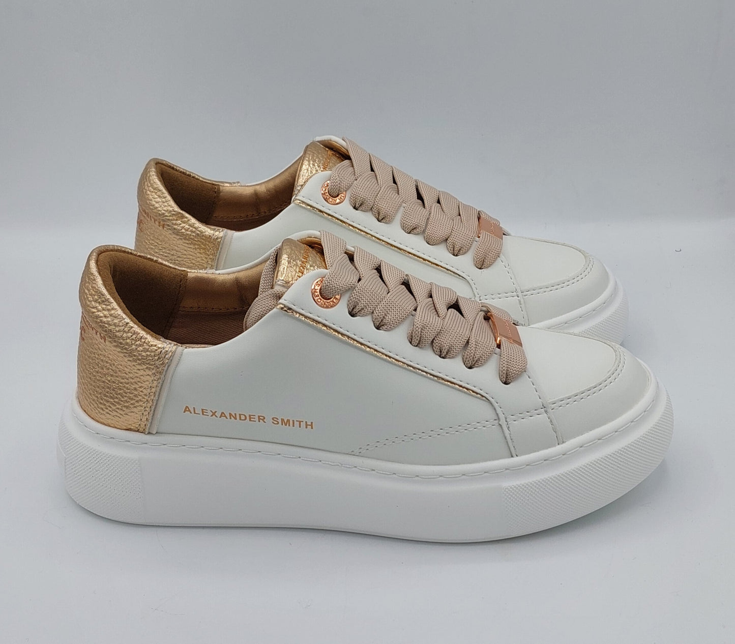 Alexander Smith sneakers bianca lacci cipria