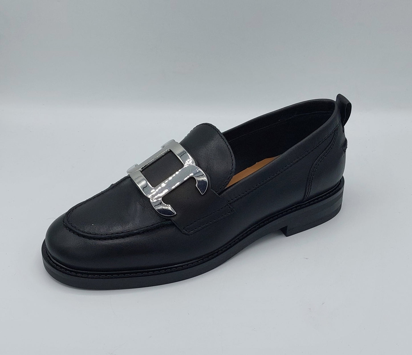 Carmens mocassino pelle nera fibbia