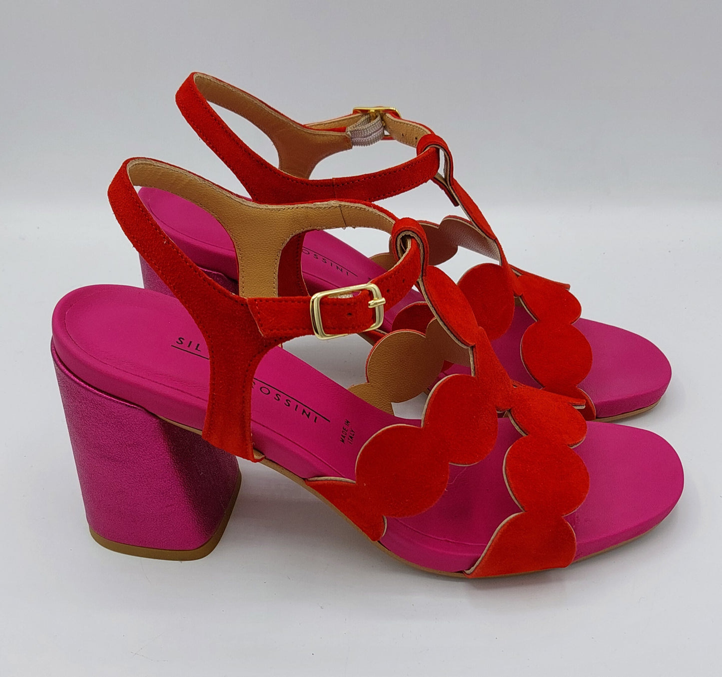 Silvia rossini sandalo rosso e fucsia