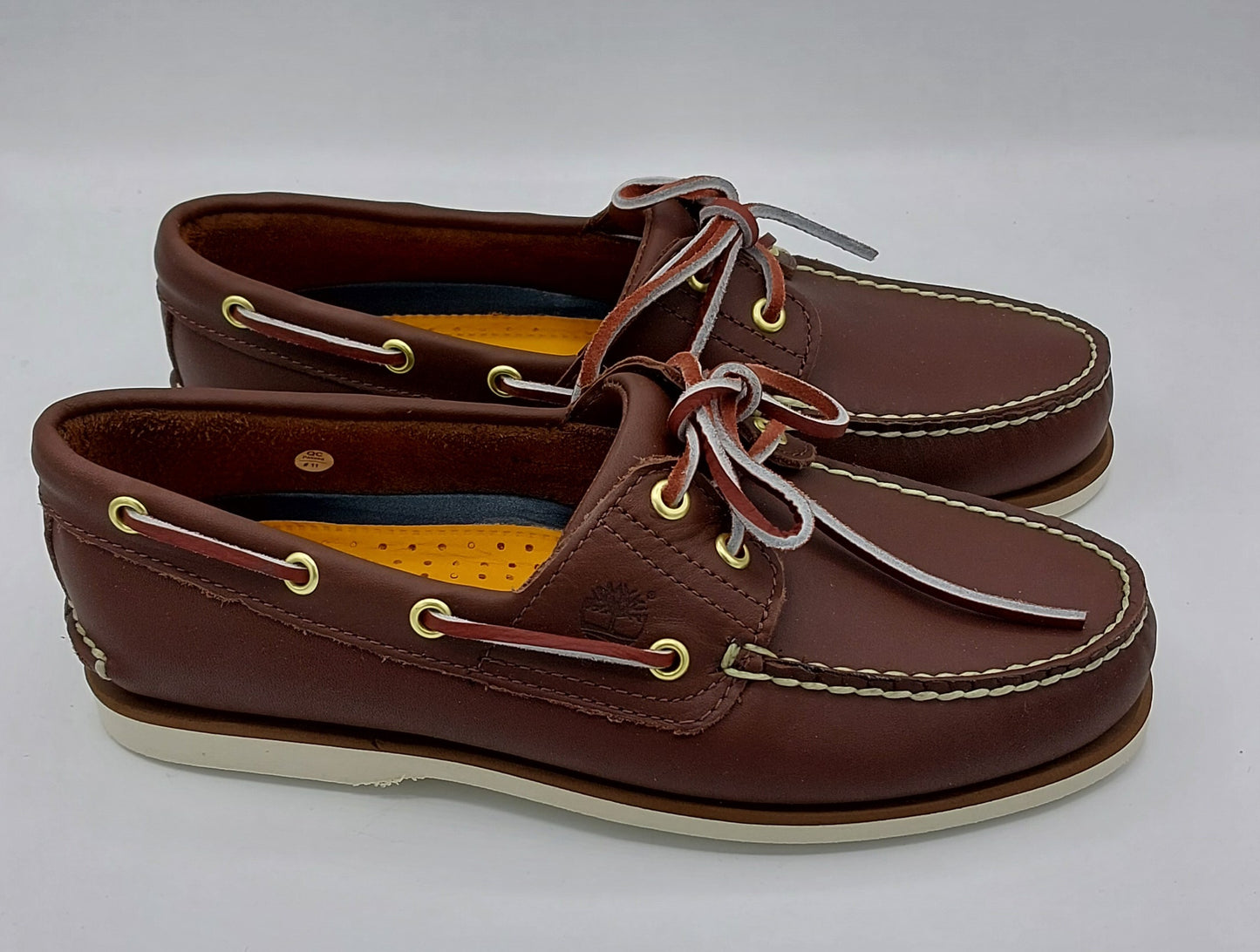 Timberland barca uomo marrone suola bianca