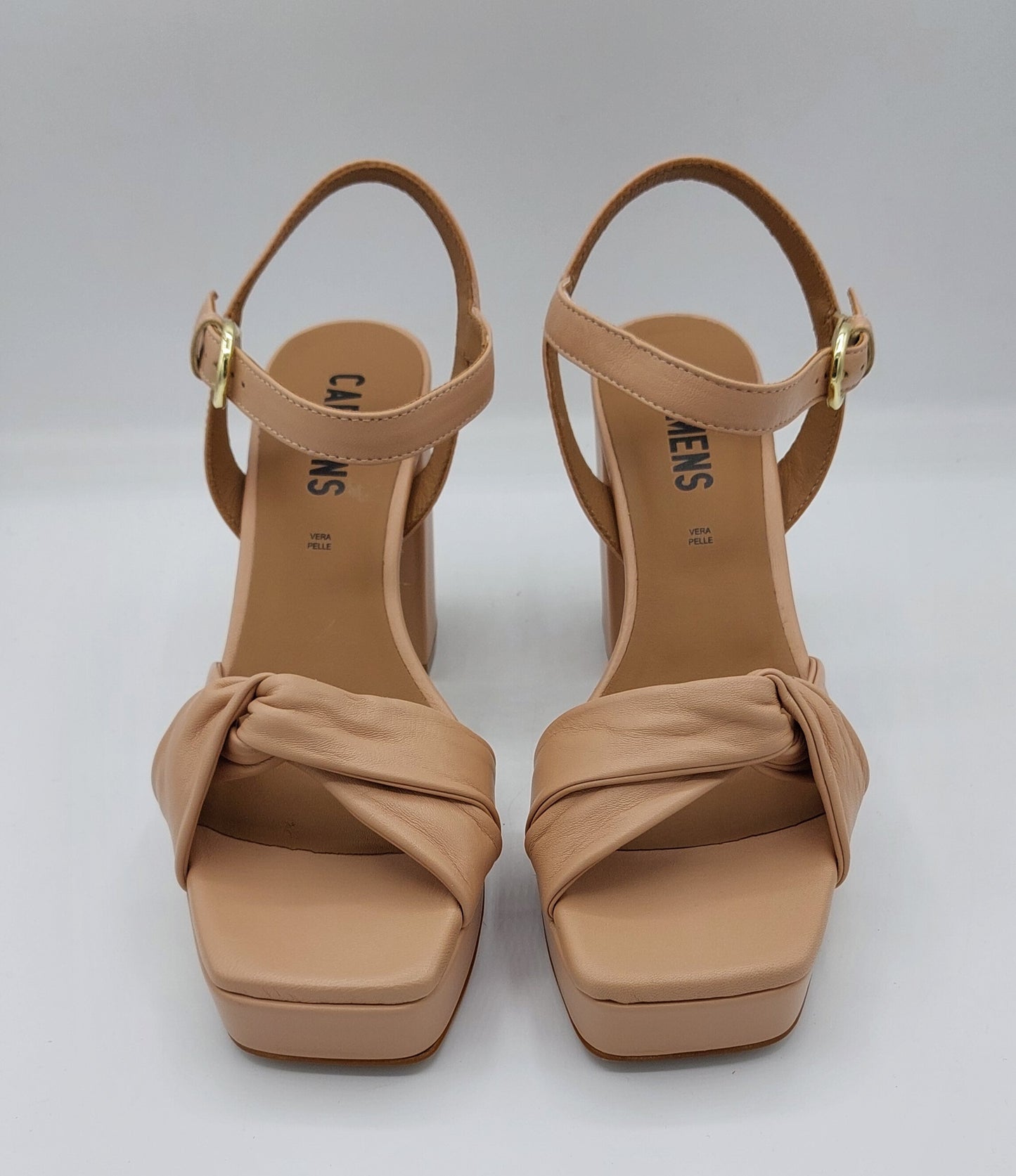 Carmens sandalo con tacco in pelle nude