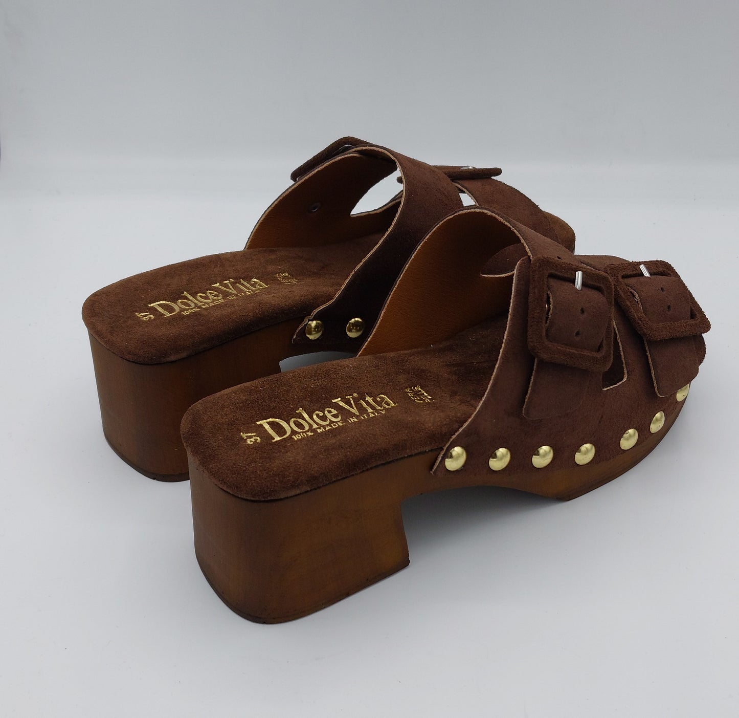 Dolce Vita ciabatta doppia fascia marrone