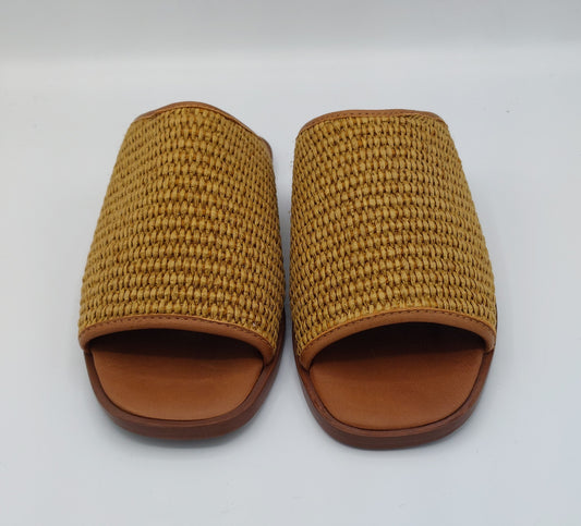 Cantini ciabatta raffia cuoio