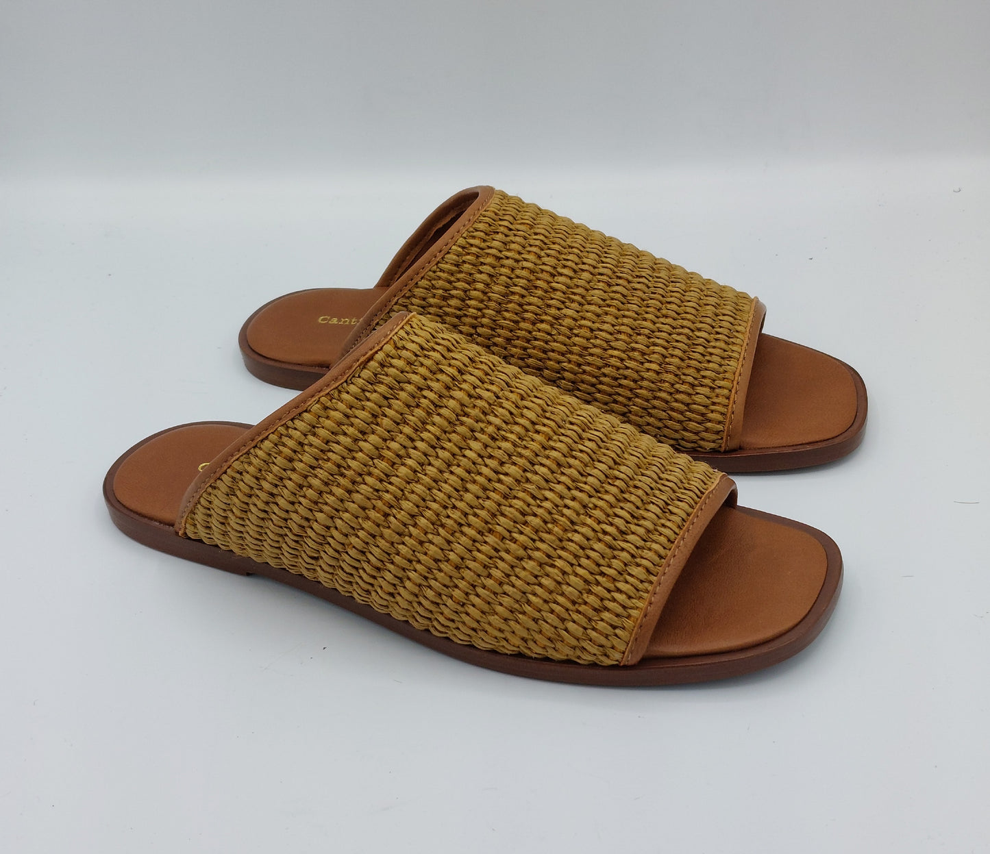 Cantini ciabatta raffia cuoio