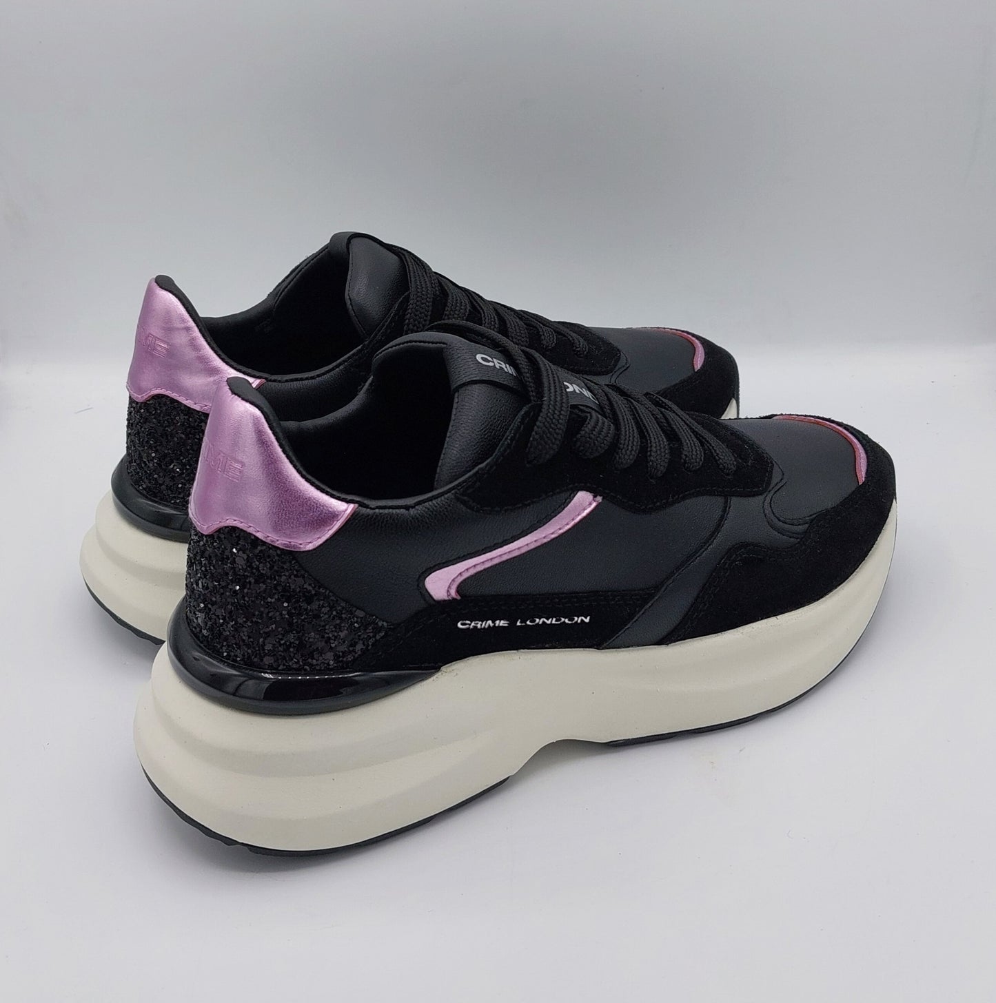 Crime london sneakers donna in pelle nera