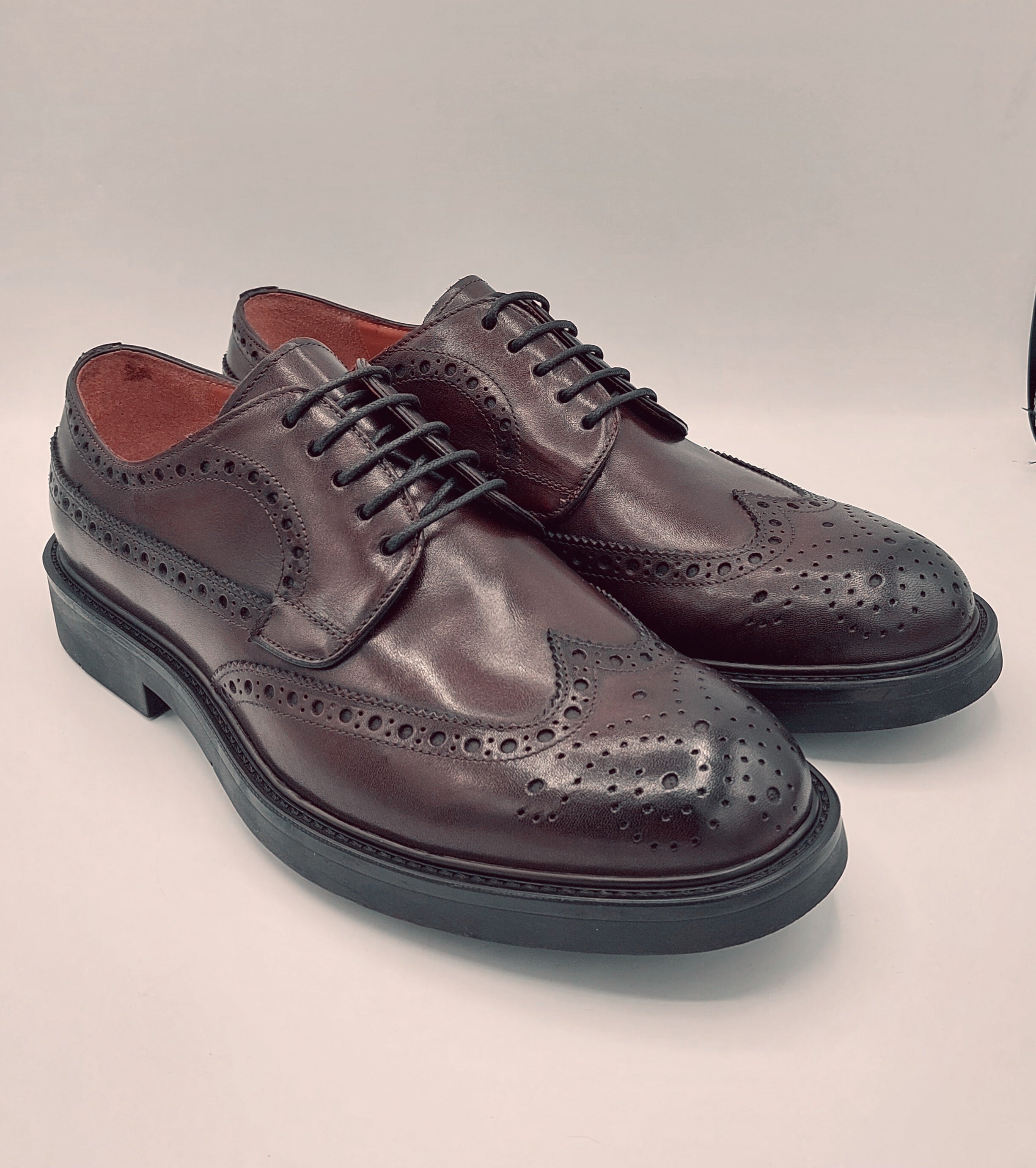 Scarpe Reblù 6003 Uomo In Pelle Bordò - Derby Stringate Made In Italy - Foto 4