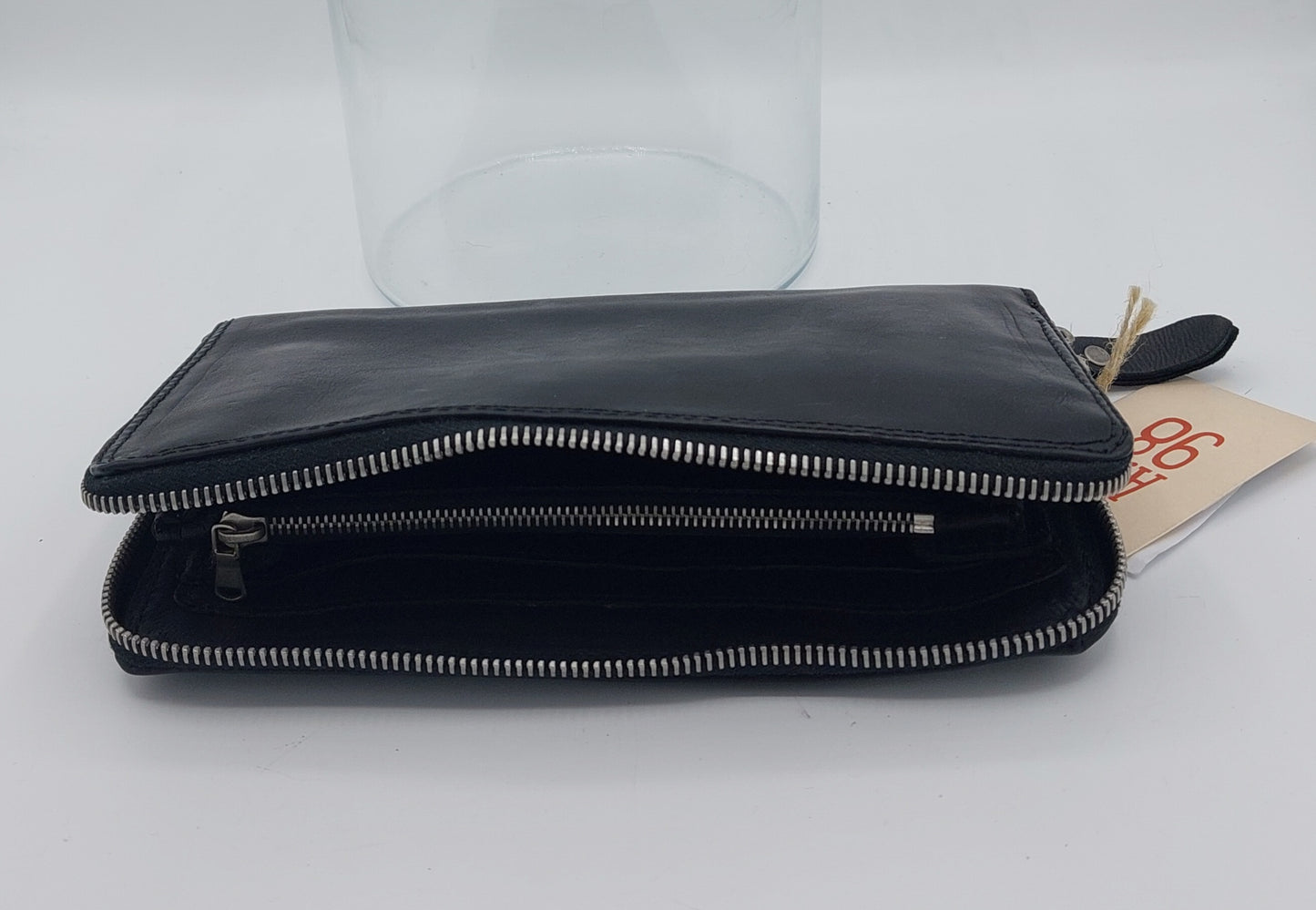 Portefeuille en cuir noir AS98