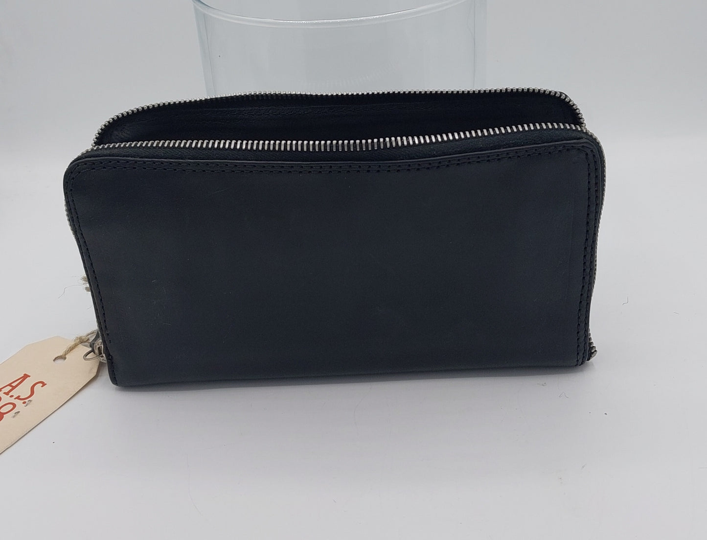Portefeuille en cuir noir AS98