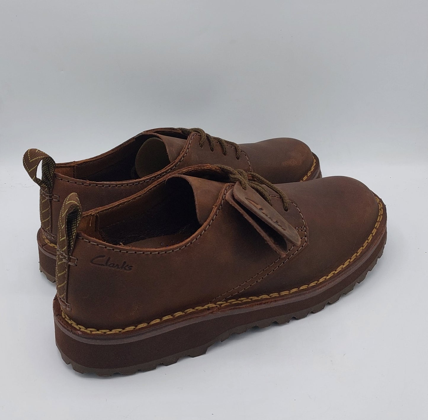 Clarks uomo scarpa legata in pelle marrone