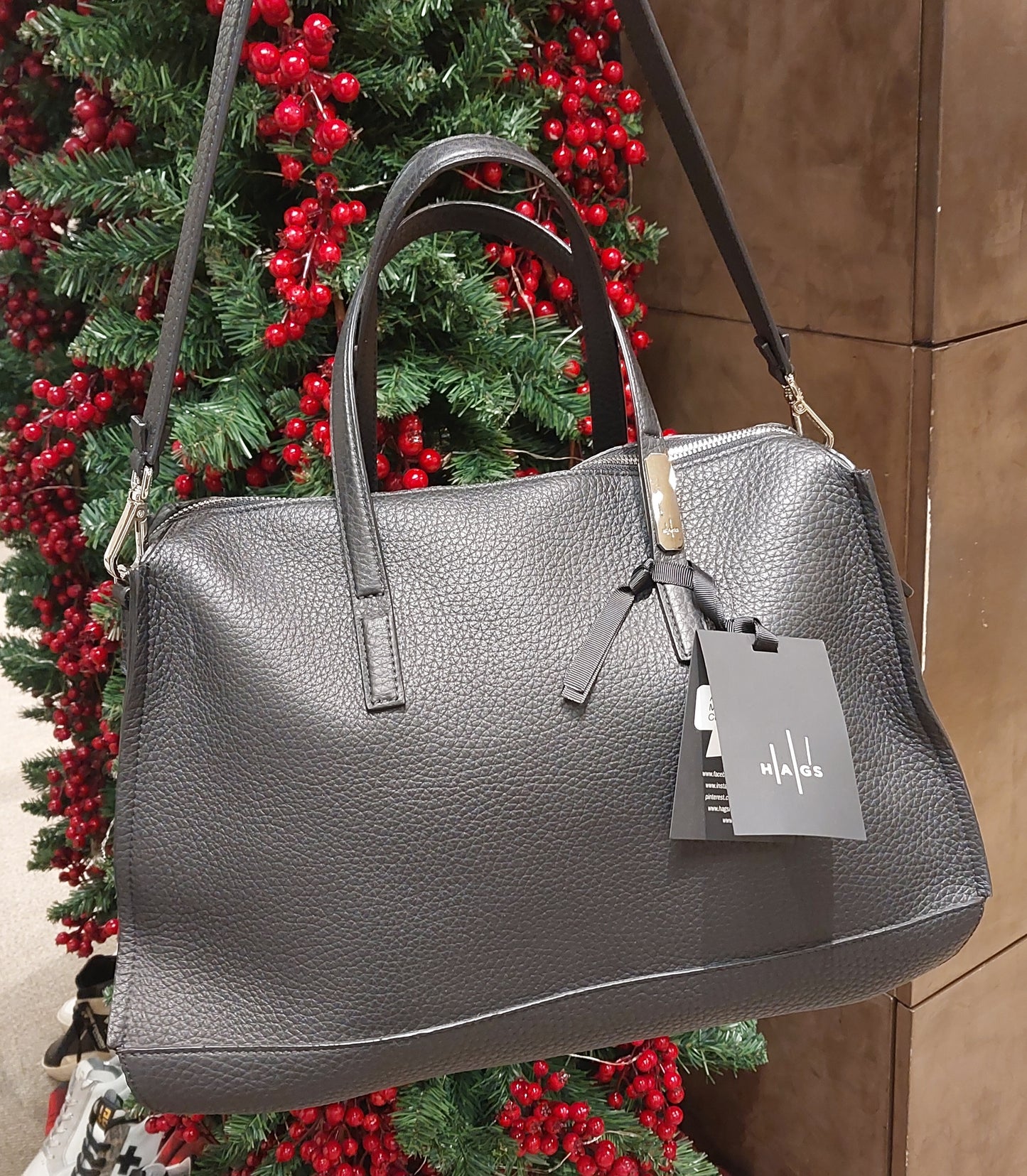Hags grand sac malle en cuir noir