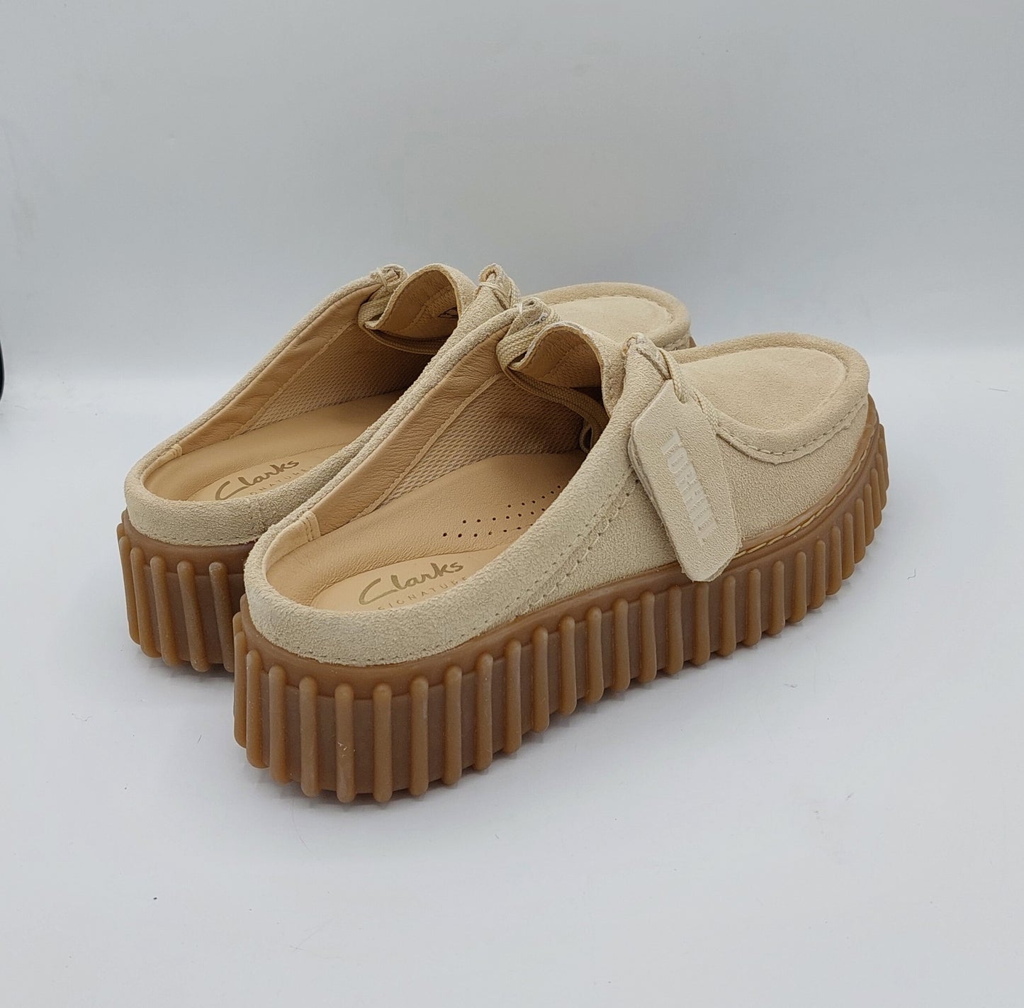 Clarks donna sabot camoscio beige chiaro