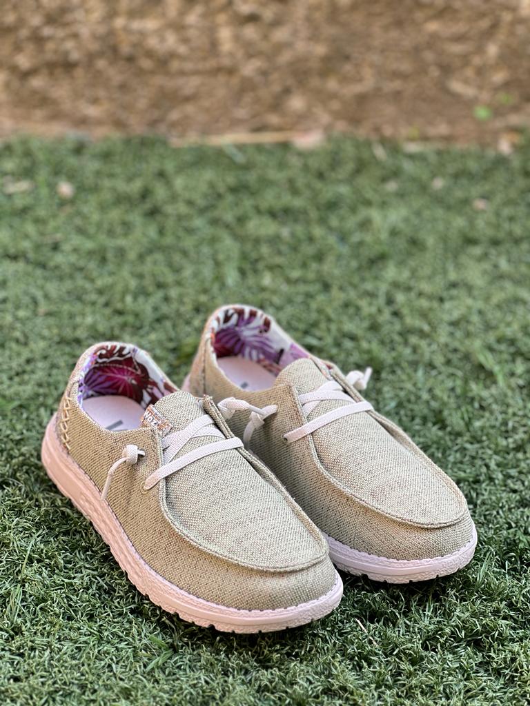 woz scarpe in tessuto verde