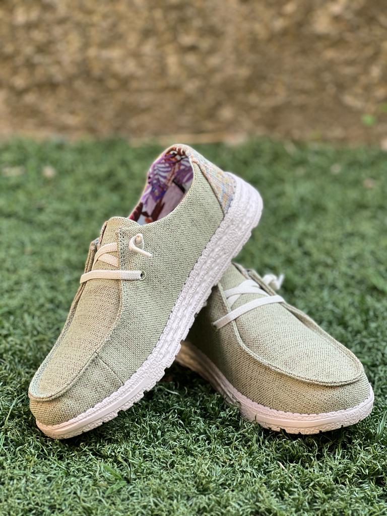 woz scarpe in tessuto verde