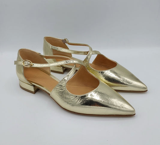 Anima ballerina in pelle oro specchio