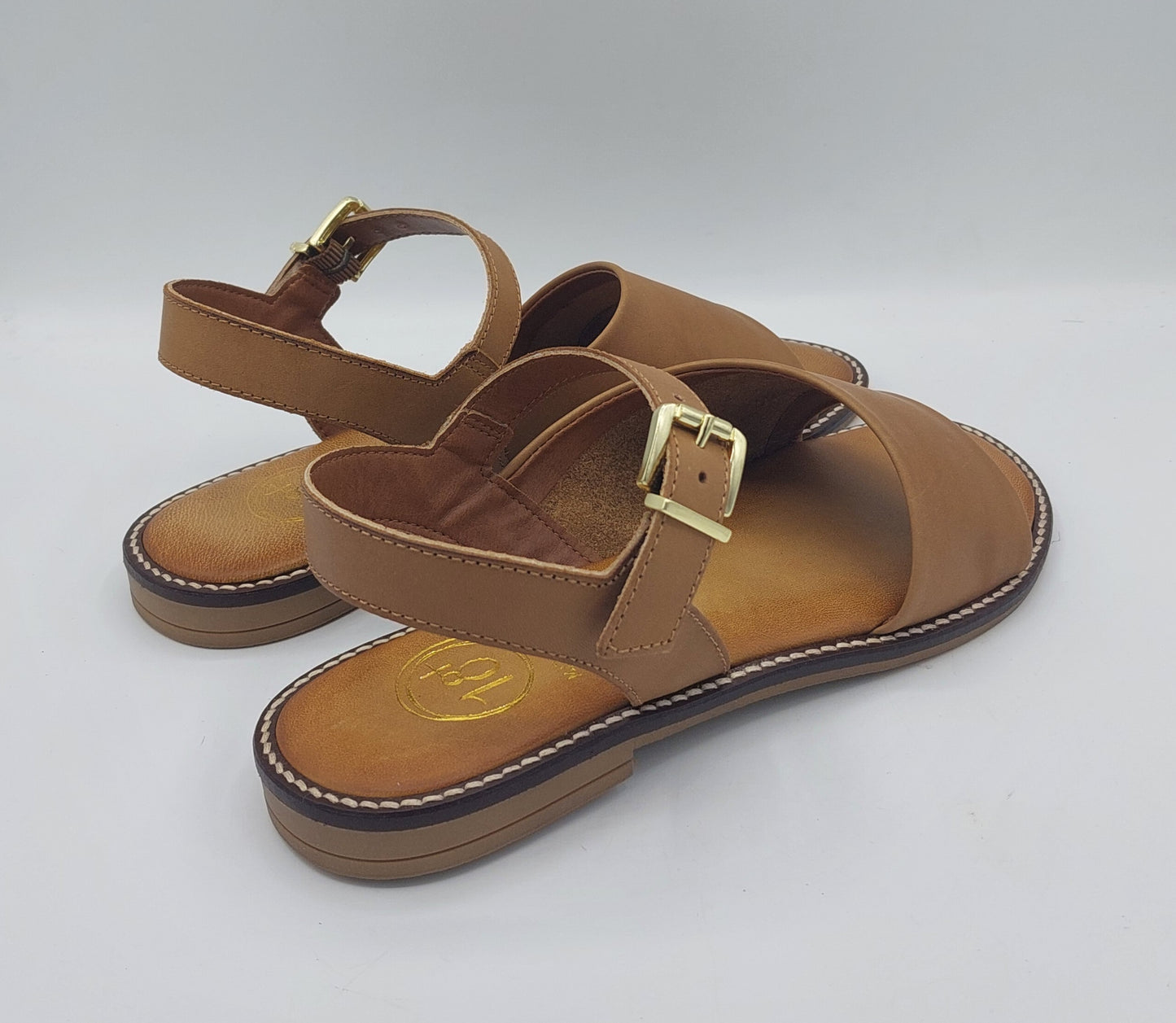 18+ sandalo basso fascia cuoio