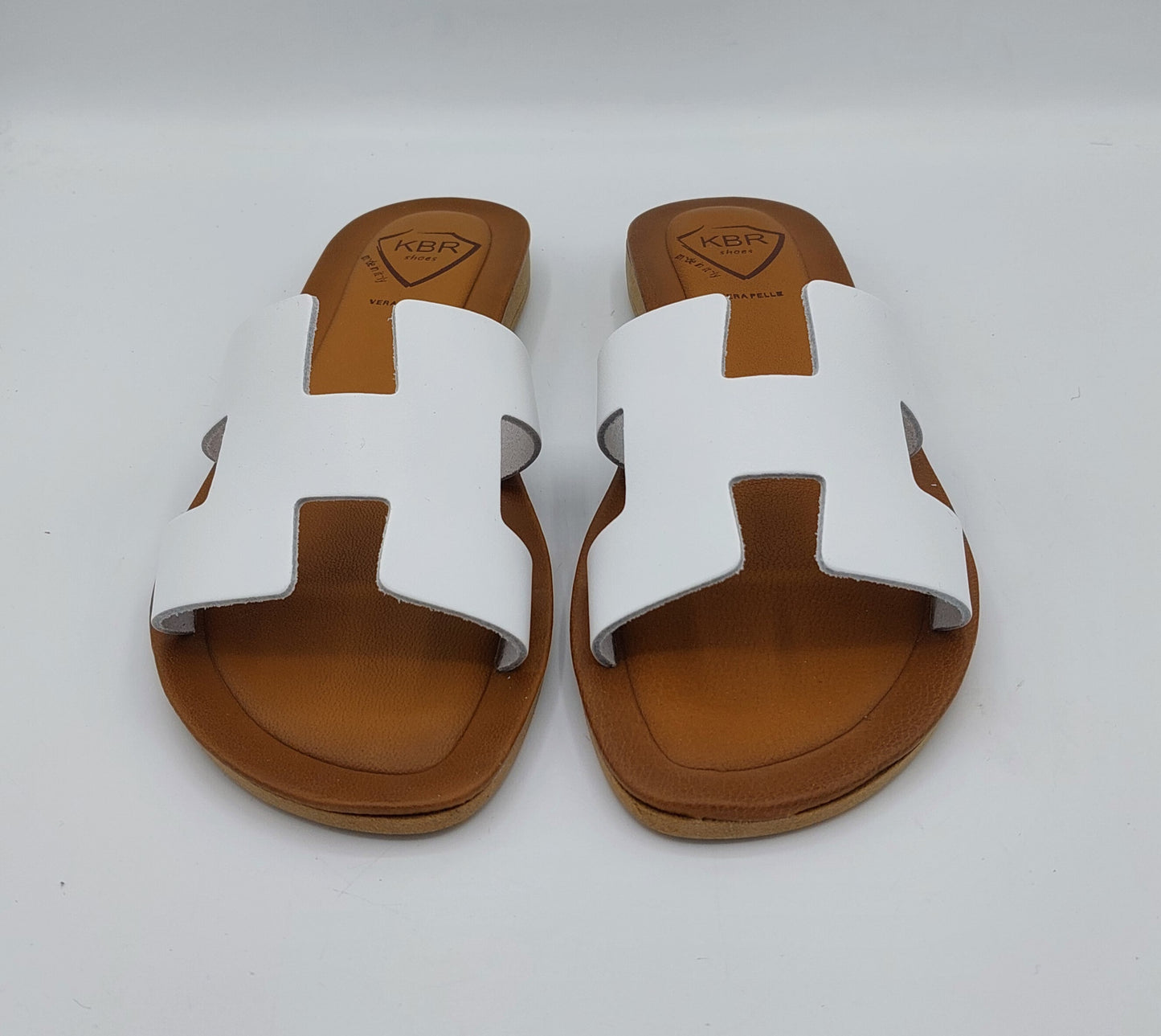 K.B.R ciabatta H cuoio bianca
