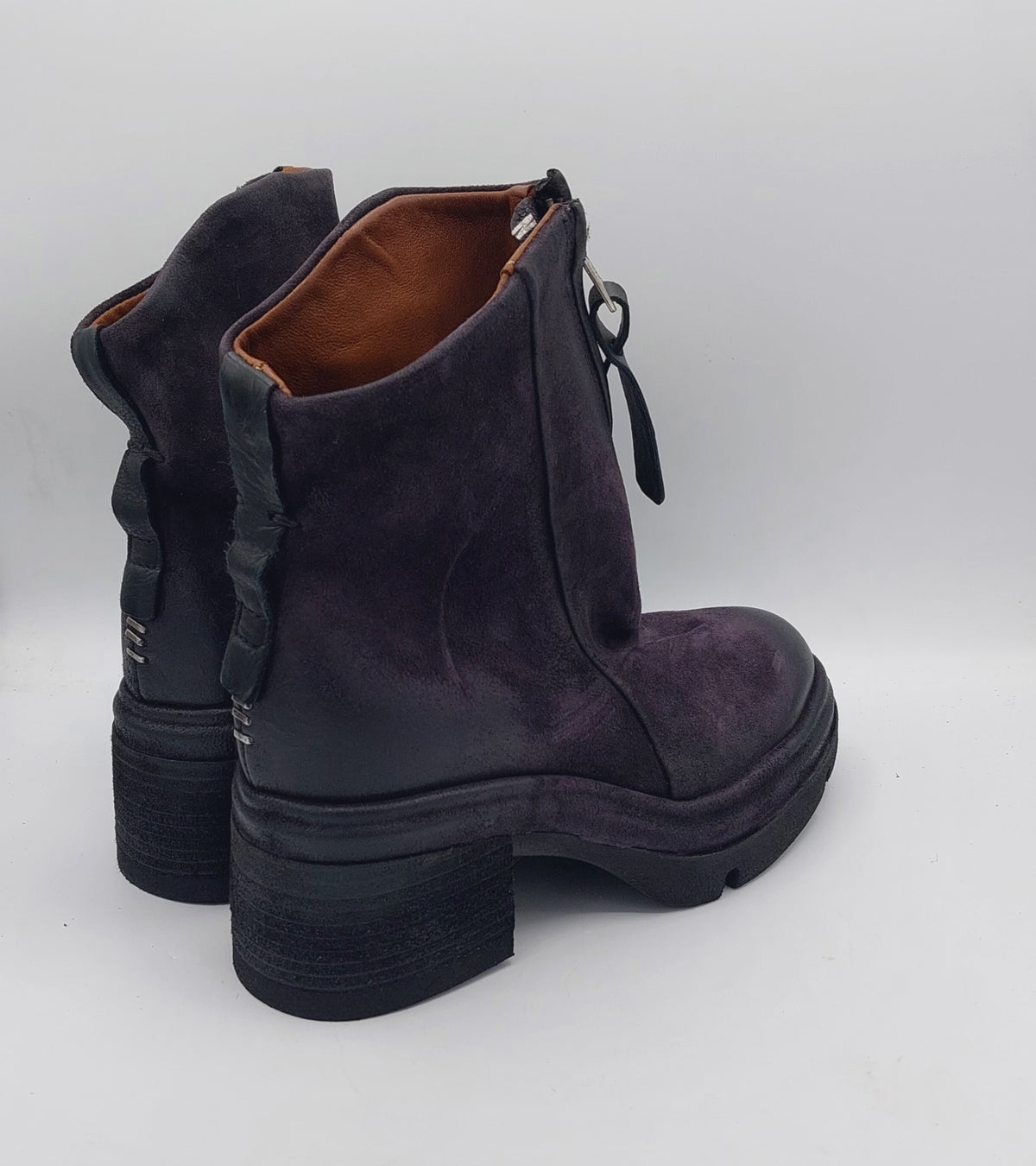 A.S 98 stivaletto pelle color prugna