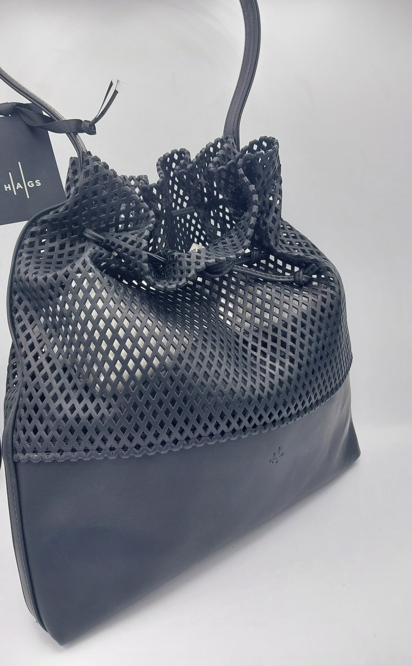 Hags borsa sacca in pelle nera