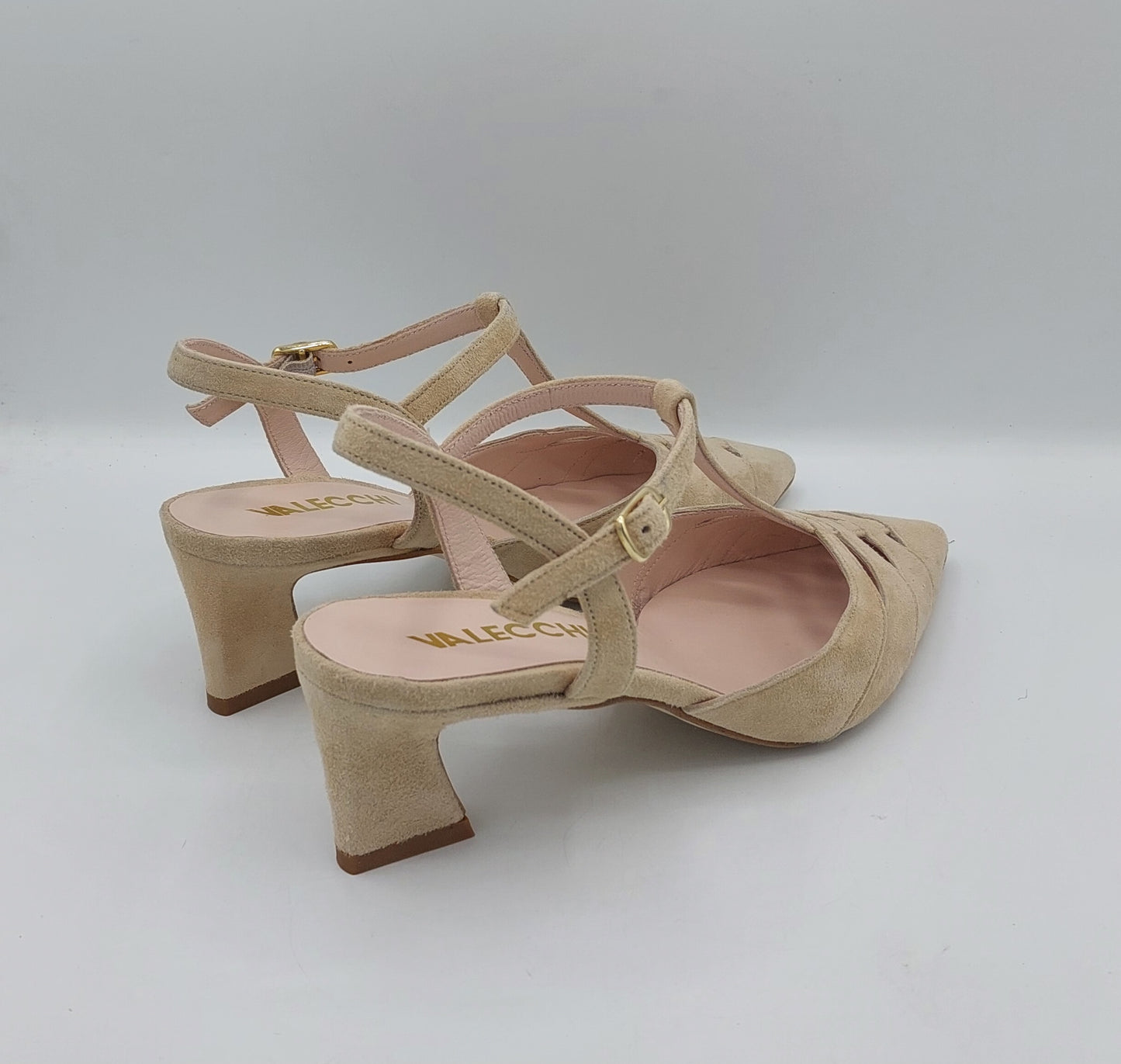 T.Q scarpa slingback in camoscio beige