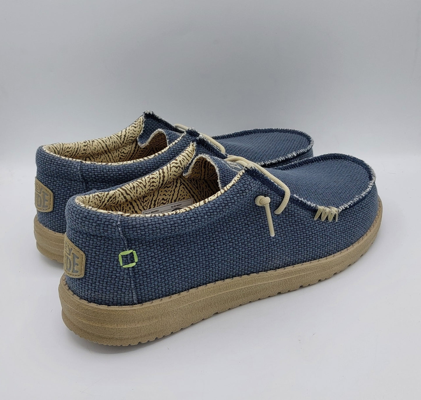 Dude scarpa uomo in tela color blu jeans