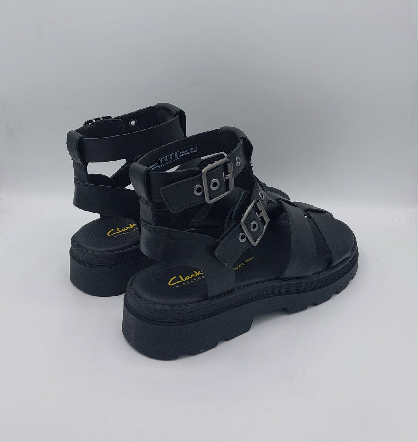 Clarks sandalo alla schiava in pelle nera