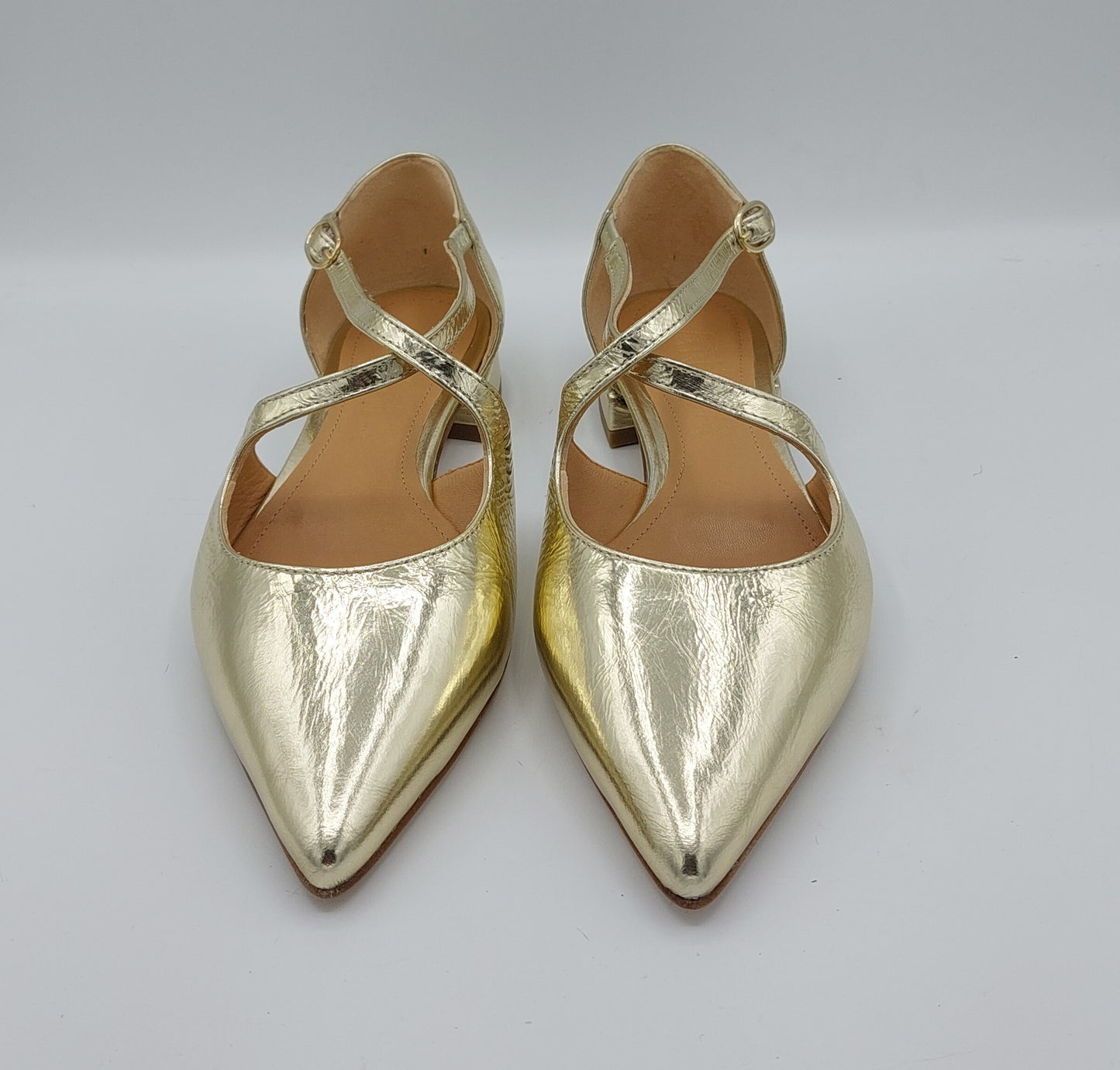 Anima ballerina in pelle oro specchio
