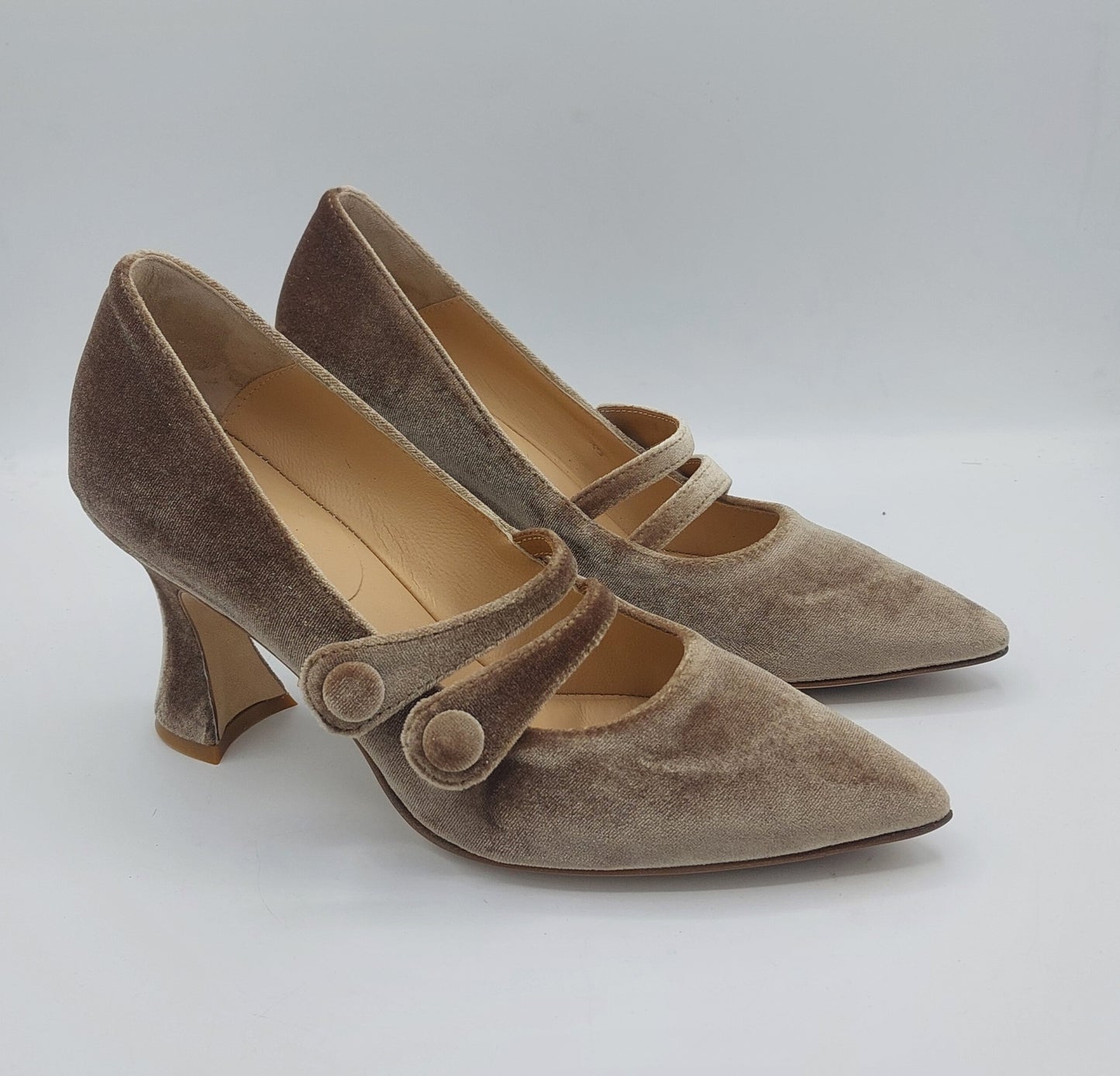 D.O.R scarpa in velluto tappe dorato