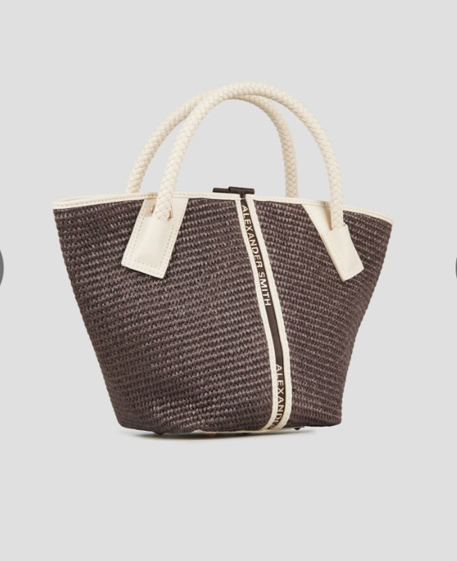 Alexander smith raffia marrone finiture panna misura media