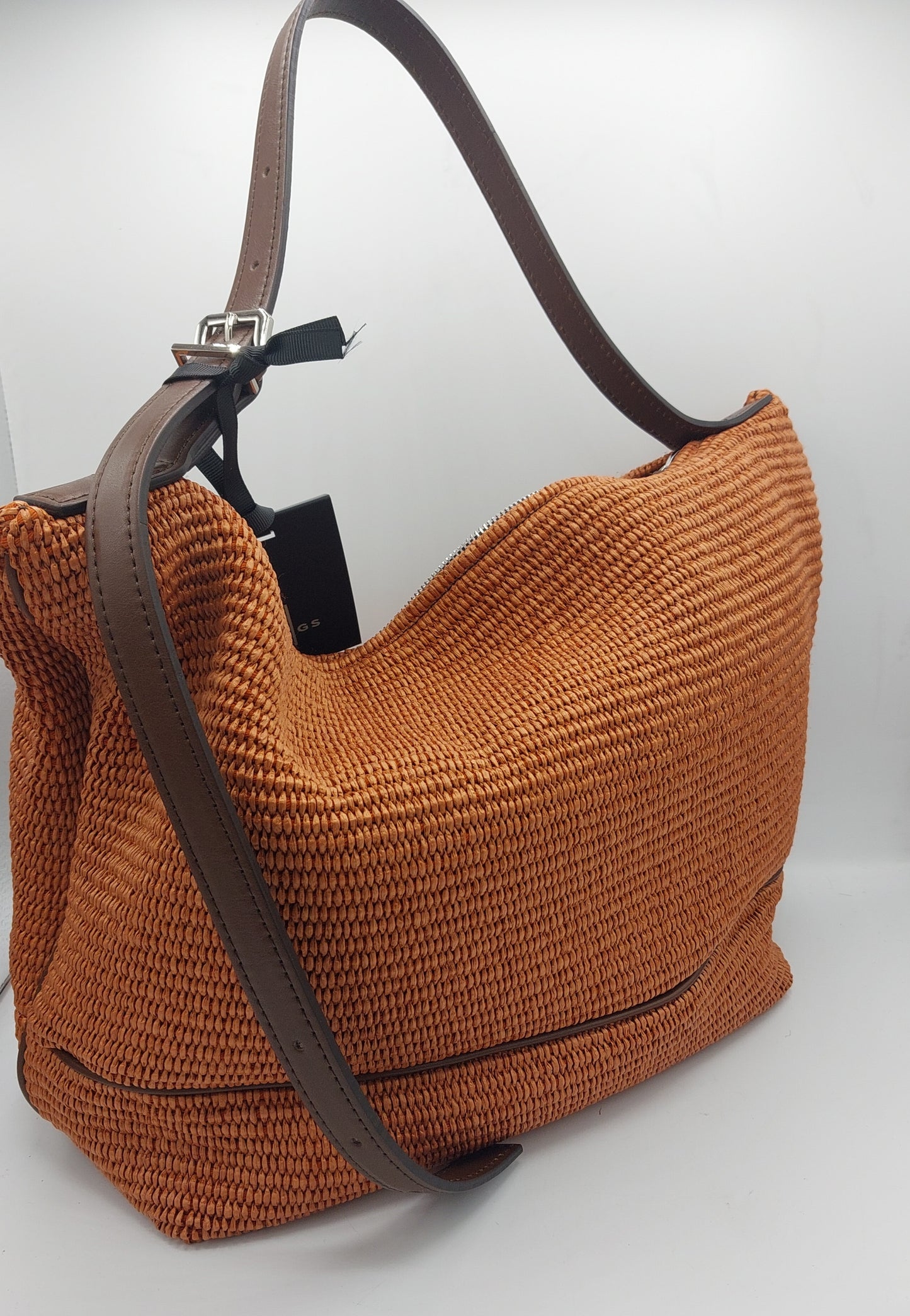 Ĥags borsa in raffia arancio