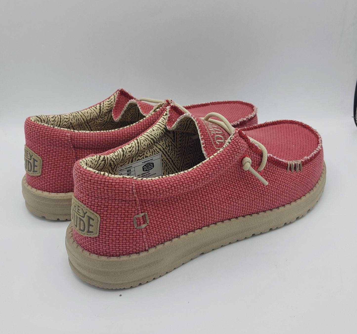 Dude scarpa uomo in tessuto rosso