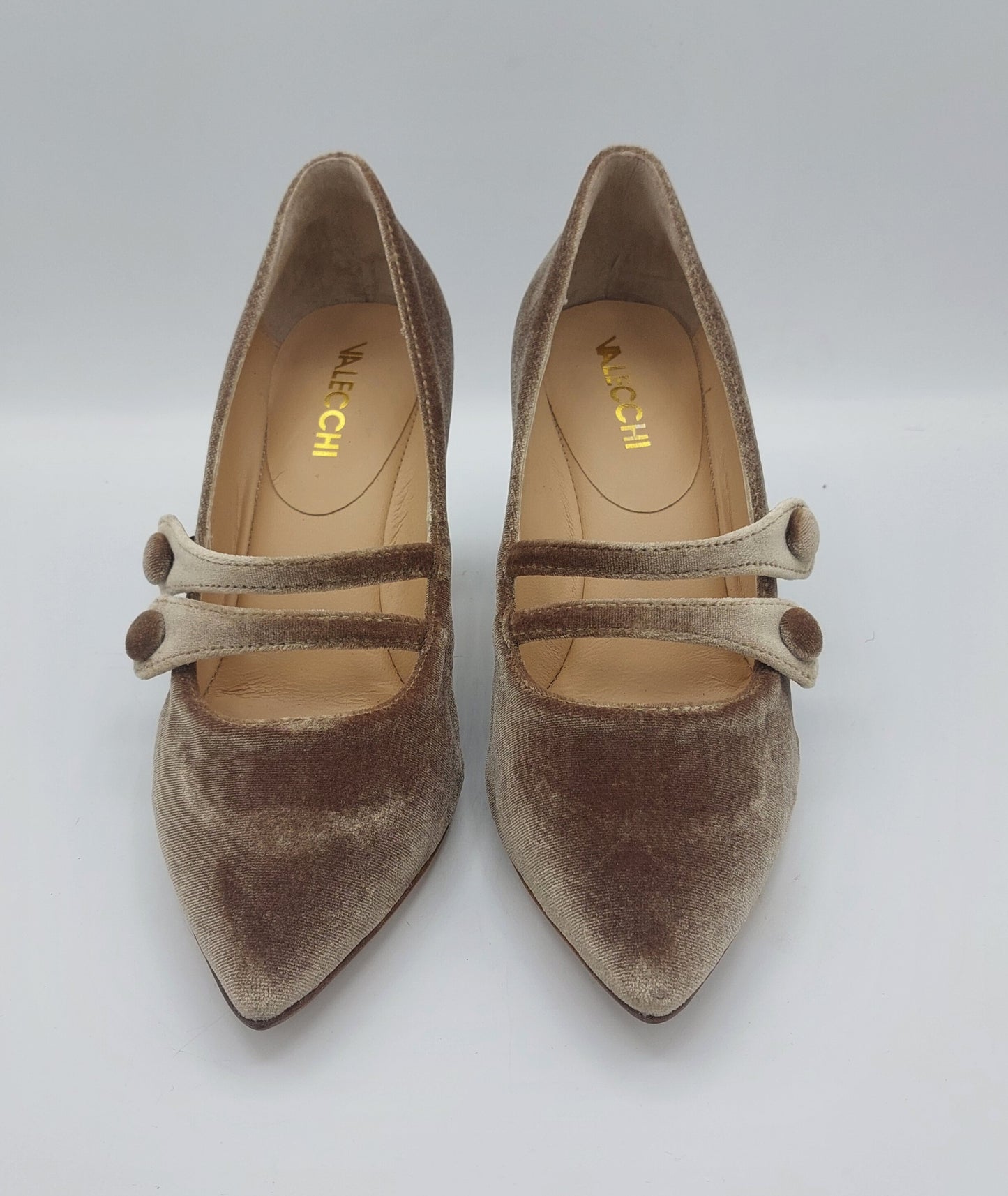 D.O.R scarpa in velluto tappe dorato