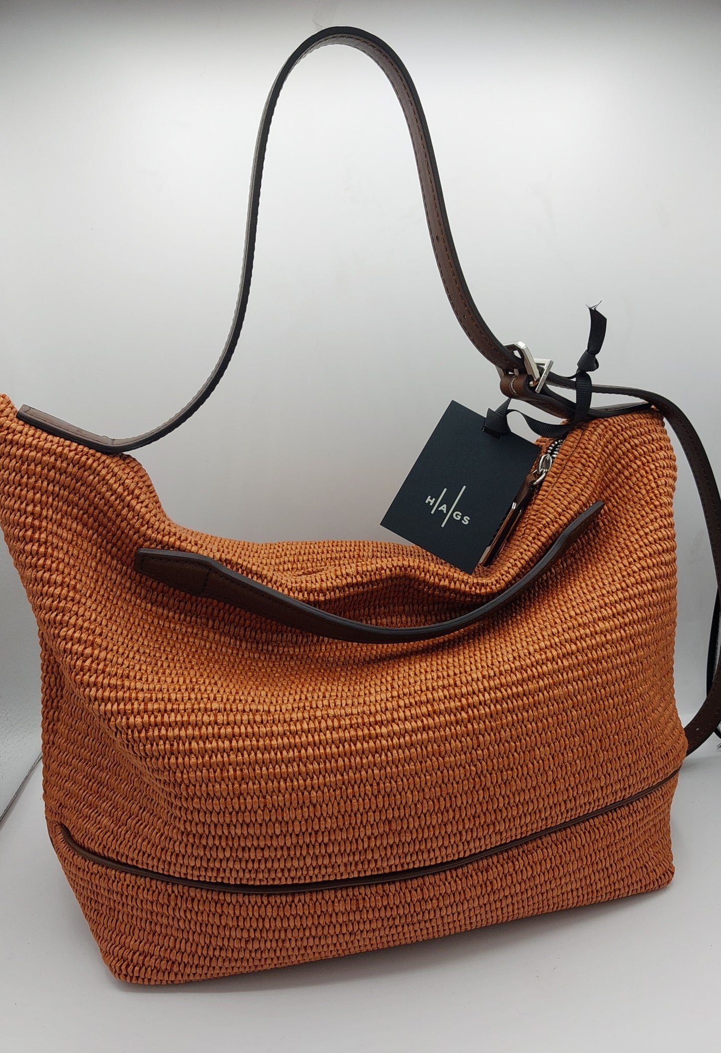 Ĥags borsa in raffia arancio