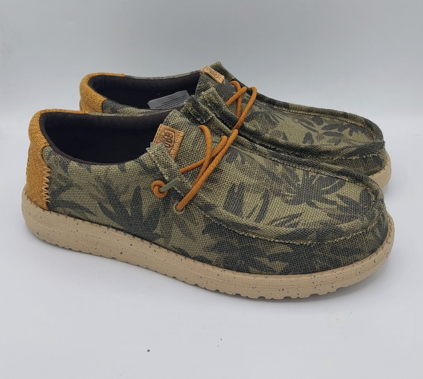 Dude scarpa uomo in tessuto verde fantasia