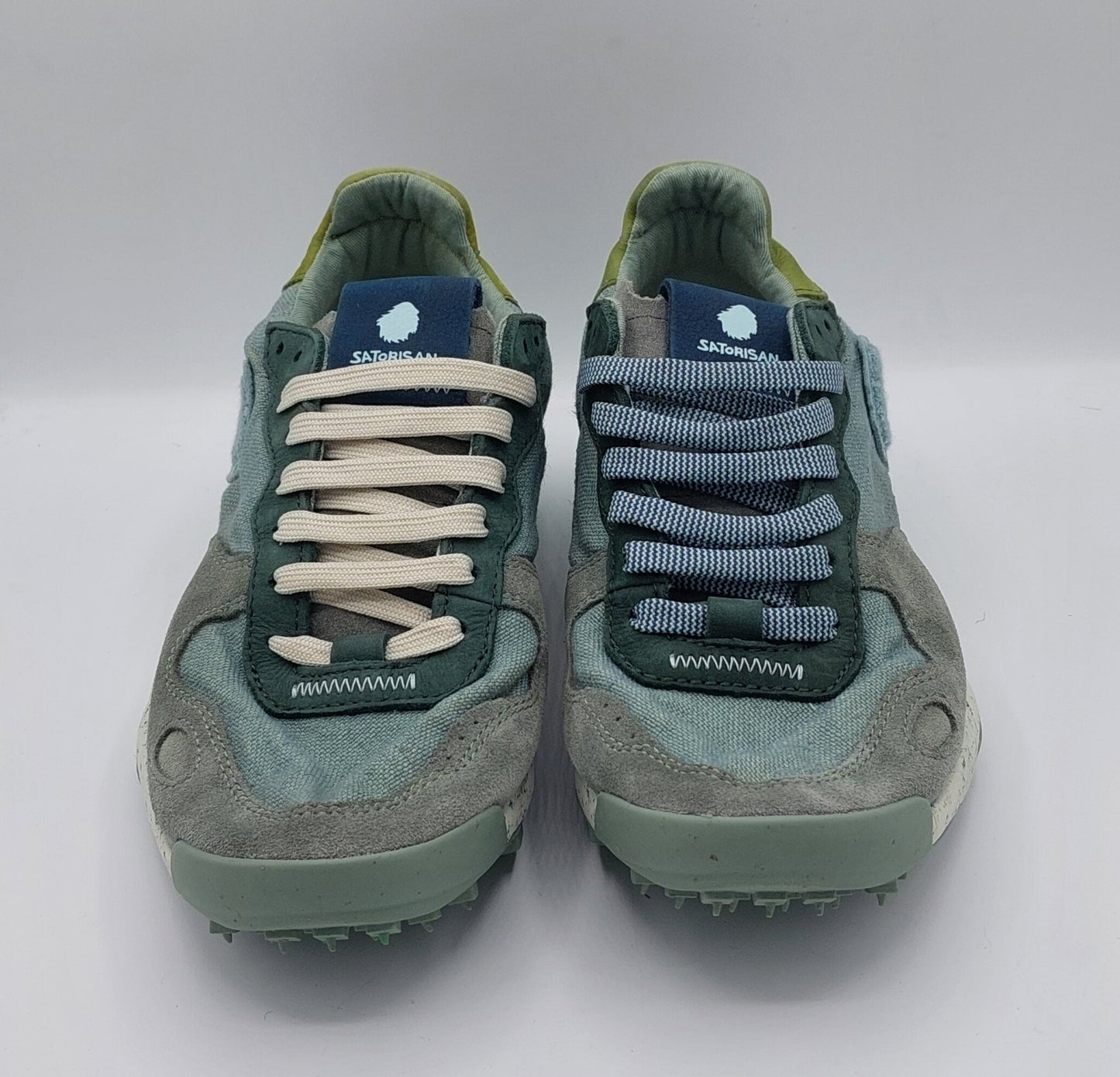 Satorisan sneakers uomo tessuto e camoscio azzurra