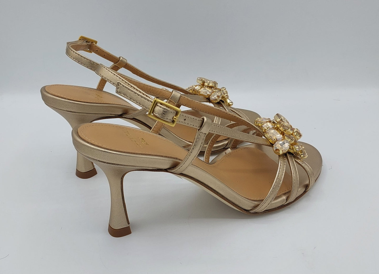 Chantal sandalo gioiello in pelle oro