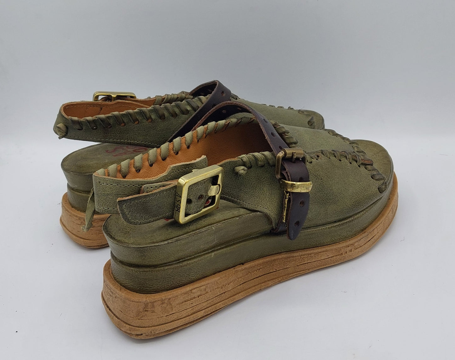 A.S.98 sandalo in pelle verde