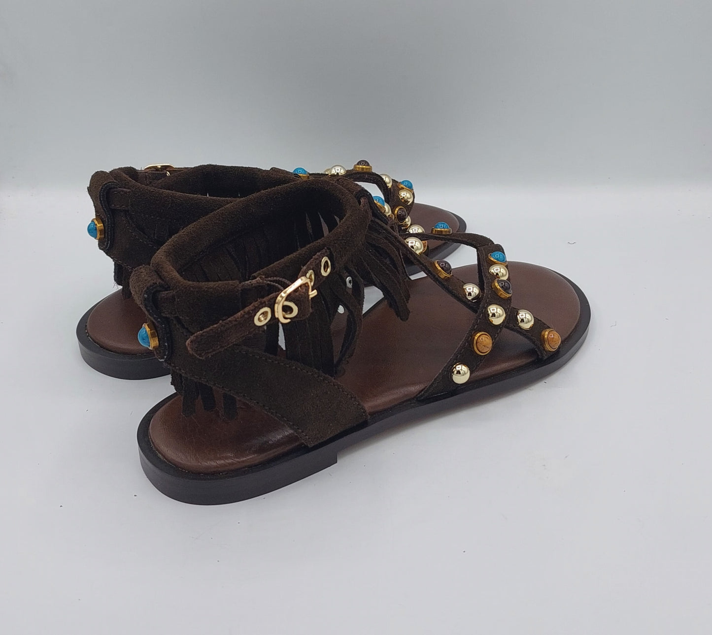 Inuovo sandalo infradito camoscio marrone