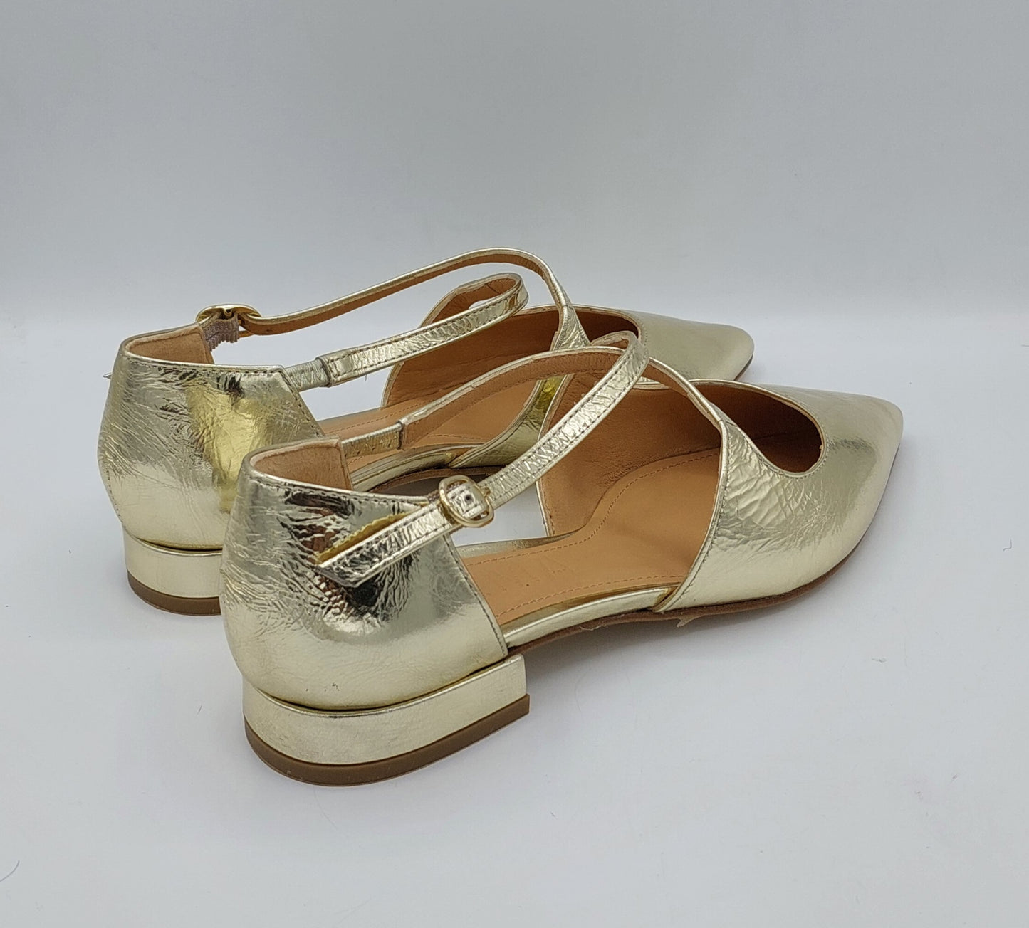 Anima ballerina in pelle oro specchio