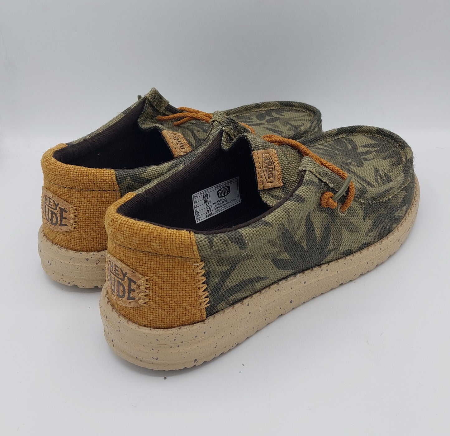 Dude scarpa uomo in tessuto verde fantasia