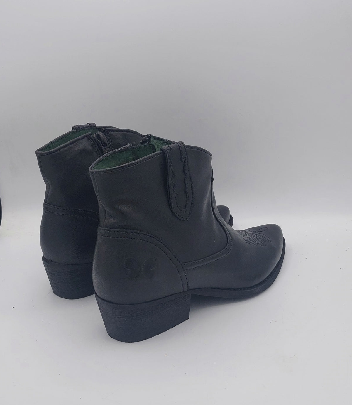 Felmini stivaletto texano pelle nera