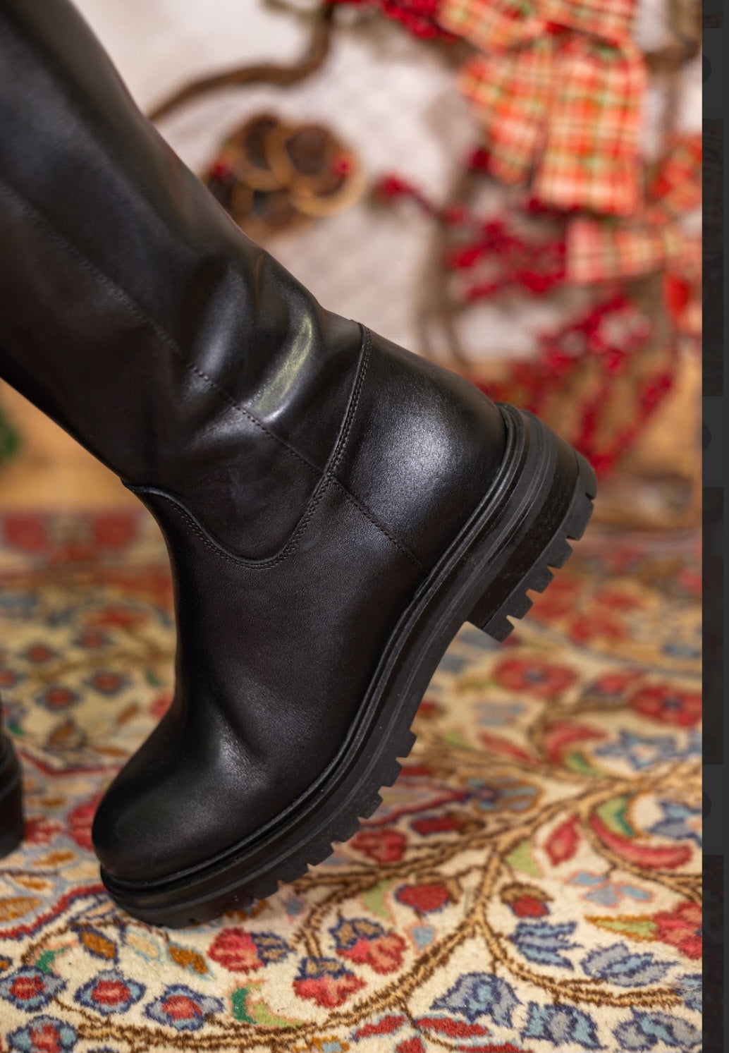 Les tulipes stivale cavallerizzo in pelle nera