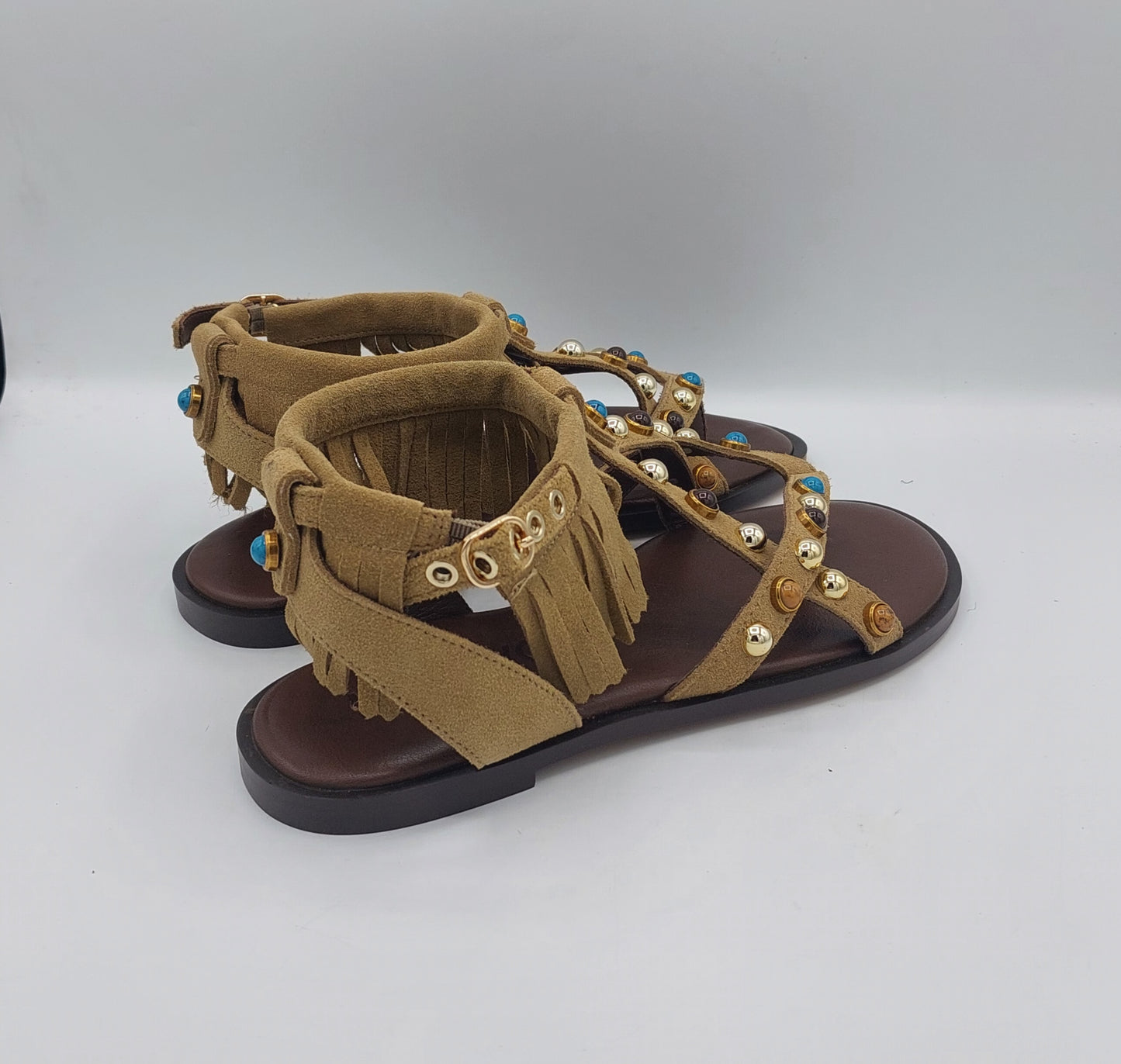 Inuovo sandalo infradito camoscio tortora